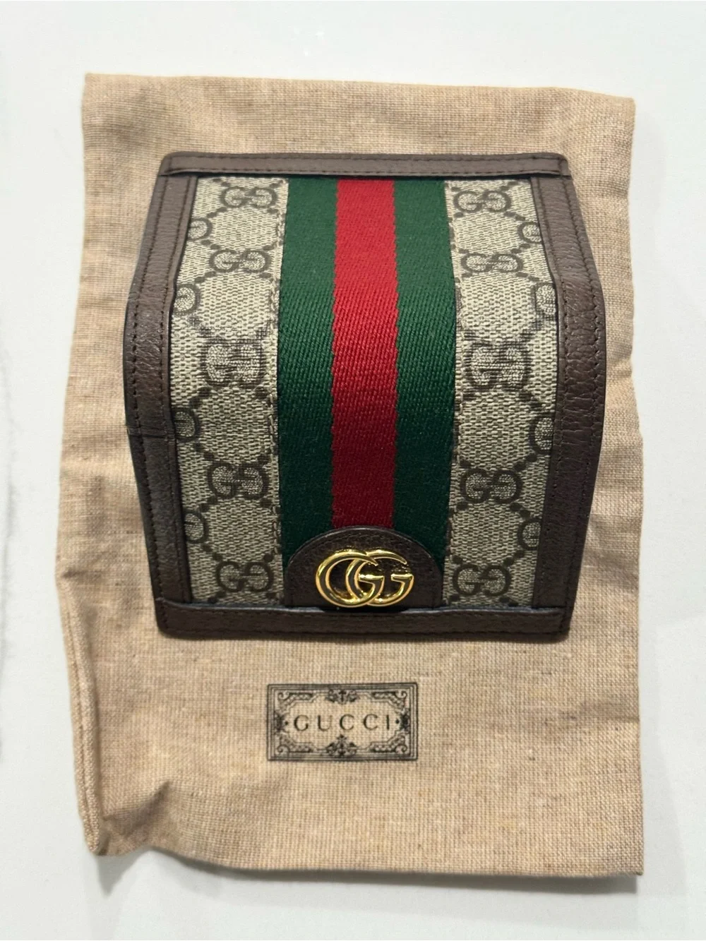 Gucci Ophidia GG Supreme Card Case Wallet Full Set Box + Dust Bag + Shopping Bag - Picture 15 of 16